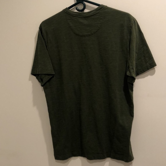Marco Vintage Wash Henley. Medium olive green t-shirt - Picture 2 of 3